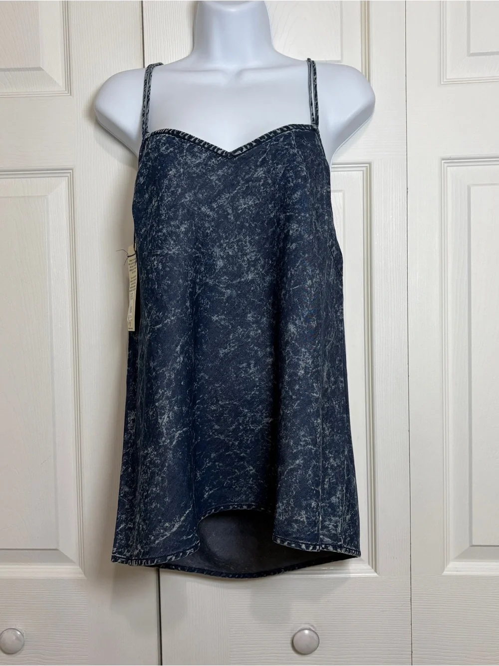 True Religion Blue Dream Wash A Line Tank Top